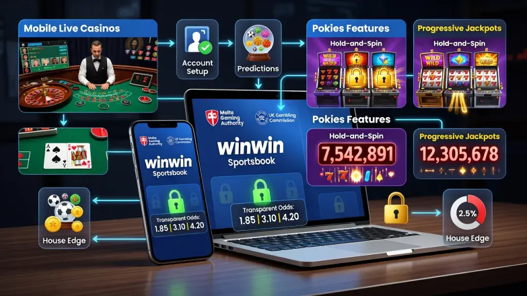 Online Betting and Casino Guide: Trustworthy Sportsbooks, Mobile Live Casinos, Account Setup, Pokies Features, Predictions, House Edge, Hold-and-Spin Slots and Progressive Jackpots